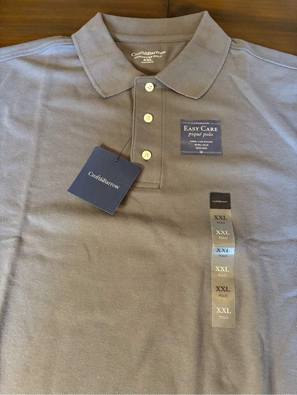 croft & barrow Men's Pique Polo Shirt - Light Gray